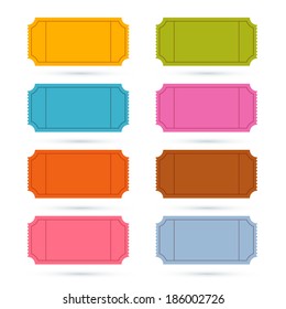 Colorful Vector Ticket Set Illustration Stock Vector (Royalty Free ...