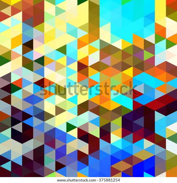 Colorful Triangles Mosaic Random Pattern Stock Illustration 375881254