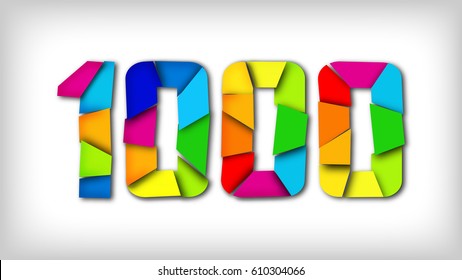 Colorful Typography Of Number 1000