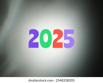 Colorful and vibrant representation of the year 2025. This design features bold numbers in bright colors, perfect for showcasing future events and trends. Ideal for posters, marketing materials. - Powered by Shutterstock