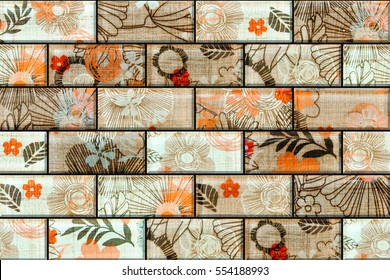 Colorful Vintage Ceramic Tiles Wall Decoration Digital Stock ... Colorful Vintage Ceramic Tiles Wall Decoration Digital Stock ...