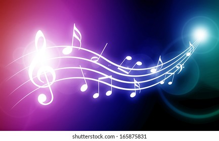 Colorful Vivid Background Some Music Notes Stock Illustration 164616446 ...