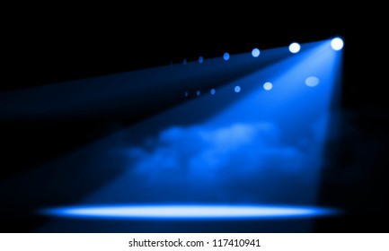 colorful and vivid stage spotlight on stage background Stock Illustration