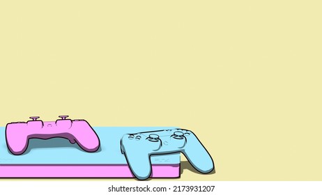 Colorful Wallpaper PS4 Console With Controller