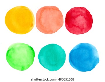 Colorful Watercolor Hand Painted Backgrounds Isolated Stock Illustration