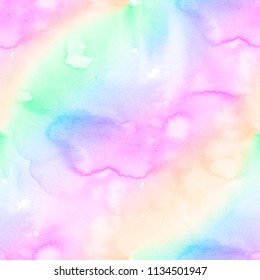 Colorful Watercolor paper seamless pattern background. Rainbow background.