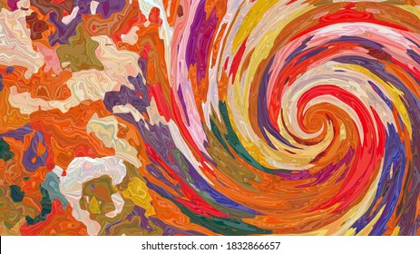 Colorful waves. Best wallpaper for interior decoration. Design for T shirt, bed sheet, table cloth and fabric print. 3d Textile art. Popular fashion design. Abstract art of whirl. Excellent painting.