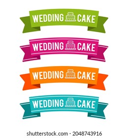 Colorful Wedding cake ribbons on white Background. - Powered by Shutterstock