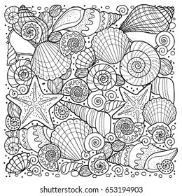 Coloring Book Adult Meditation Relax Backgroun Stock Illustration ...