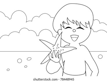 Coloring Book Beach Page 5 Stock Illustration 78448945 | Shutterstock