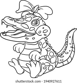 Coloring Book Kid Animal Series Crocodile Stock Illustration 1940927611 ...