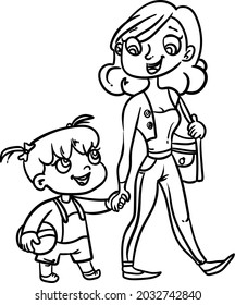 Coloring Book Kids Little Girl Doing Stock Illustration 2032742840 ...