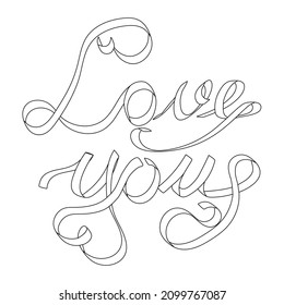 Coloring Book Love You Doodle Style Stock Illustration 2099767087 ...