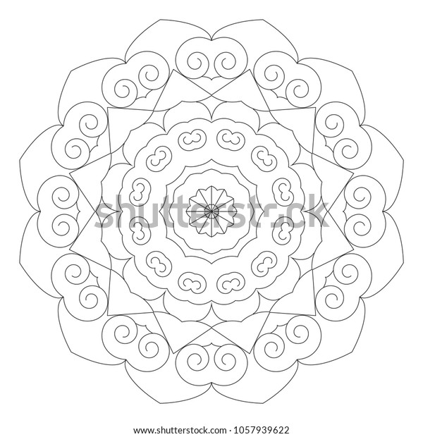 Coloring Book Mandala Beginner Easy Draw Stock Illustration