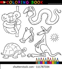 Coloring Book Page Cartoon Illustration Funny Stock Illustration ...