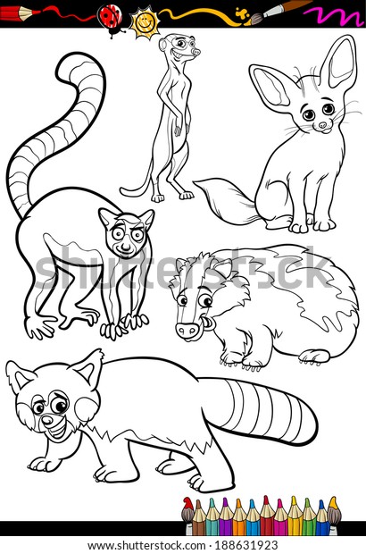 Coloring Book Page Cartoon Illustration Set Stock Illustration 188631923