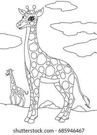 Download Giraffe Coloring Page Images Stock Photos Vectors Shutterstock