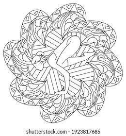 coloring book page mandala yoga pose stock illustration 1923817685 shutterstock