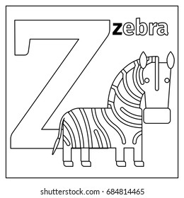 Coloring Page Card Kids English Animals Stock Vector (Royalty Free ...