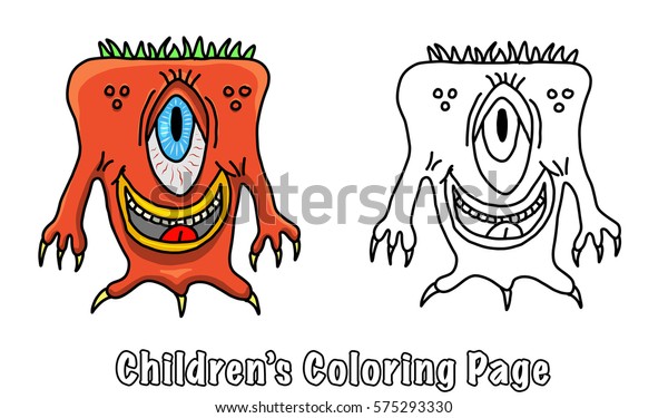 Coloring Page Children Crazy Space Alien Stock Illustration 575293330