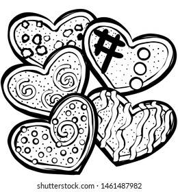 Coloring Page Cookies Cream Antistress Coloring Stock Illustration ...