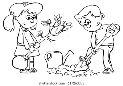 Coloring Page Kid Series Stock Illustration 617263355