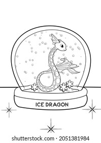 Coloring page for kids ice dragon
