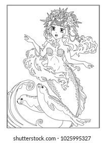 1,066 Adult Mermaid Coloring Pages Images, Stock Photos & Vectors ...