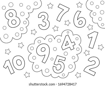 coloring page numbers 1 10 fun stock illustration 1694728417 shutterstock