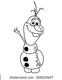 Coloring Page Of Olaf The Snowman