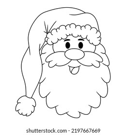 Coloring Page Outline Santa Cute Smiley Stock Illustration 2197667669 ...