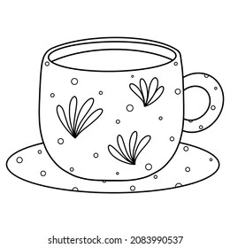 Coloring Page Winter Illustration Hot Drink Stock Illustration 2083990537