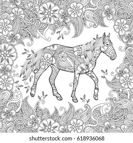 Coloring Page Zentangle Inspired Style Running Stock Illustration ...