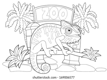 Coloring Page Zoo Illustration Children Stock Illustration 169006577 ...