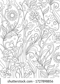 Coloring Page Illustration Square Format Adults Stock Vector (Royalty ...