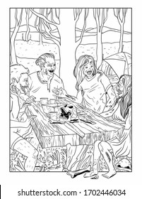Download Zombie Coloring Page Hd Stock Images Shutterstock
