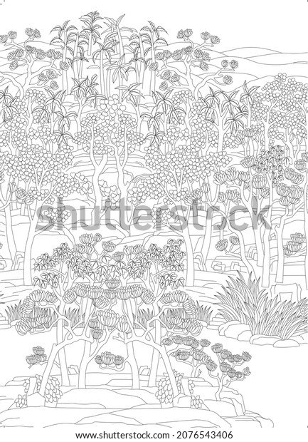 Coloring Pages Line Art Design Adult Stock Illustration 2076543406 ...