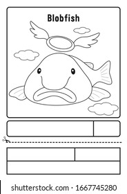 Coloring Picture Psychrolutes Marcidus Blobfish Character Stock ...