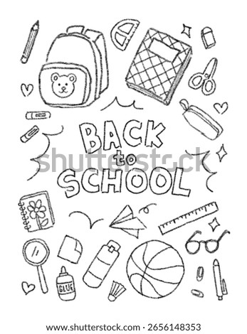 Coloring sheet with Back to School theme, perfect for kids coloring competition