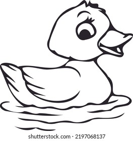 duckling clipart black and white