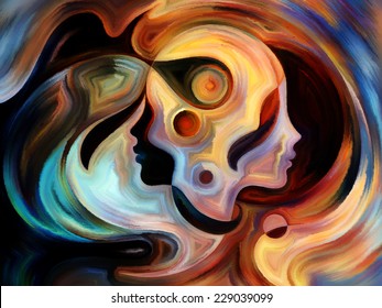 Colors of the Mind series. Composition of  elements of human face, and colorful abstract shapes to serve as a supporting backdrop for projects on mind, reason, thought, emotion and spirituality