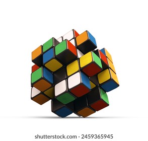 Colors Rubik's cube - logo. Abstract illustration.