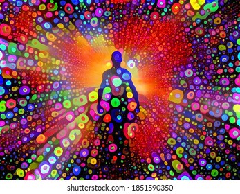 Colors Of Soul. Spirit Or Aura. Vivid Painting. 3D Rendering