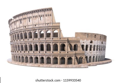 Colosseum, Coliseum isolated on white. Symbol of Rome and Italy, 3d illustration