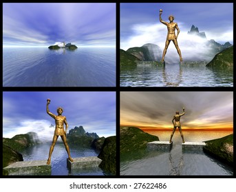 Colossus Of Rhodes. 3D Reconstructions