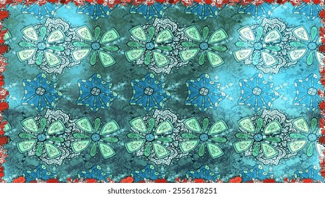 Colour Spring Theme seamless pattern Background. Flat Flower Elements Design. Seamless raster background with flowers. Children style.