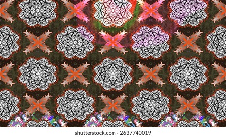 Colour Spring Theme sketch pattern Background. Cute flowers pattern with gray colors. Raster Fashionable fabric pattern. Flat Flower Elements Design.