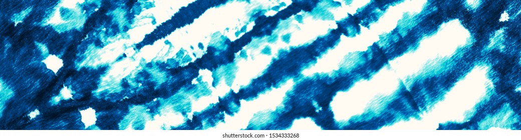 Coloured Paint Texture. Inked Background Painting. Vintage Abstract Painting. Minimalist Fashion. Retro Style. Bleached Dirty Art. Indigo, Cyan, Blue, White Coloured Paint Texture.