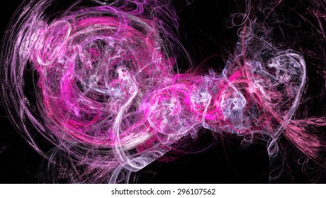 Coloured patterns on a dark background. Abstract illustration. Format 16:9 for widescreen monitors. Fractal Wallpaper on your desktop.
