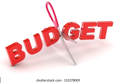 A Colourful 3d Rendered Cutting Budgets Concept Illustration